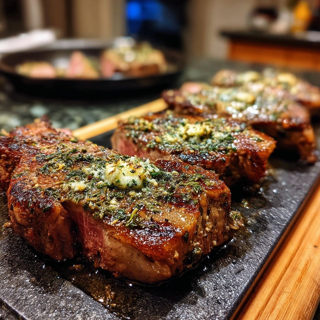 Gegrilltes Rindersteak Mit Knoblauch Kräuter Butter
