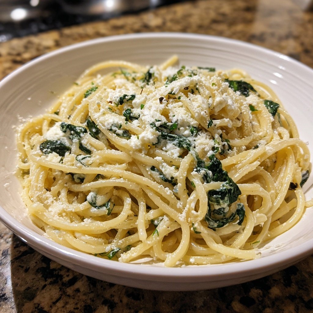 Spaghetti mit Spinat und Ricotta